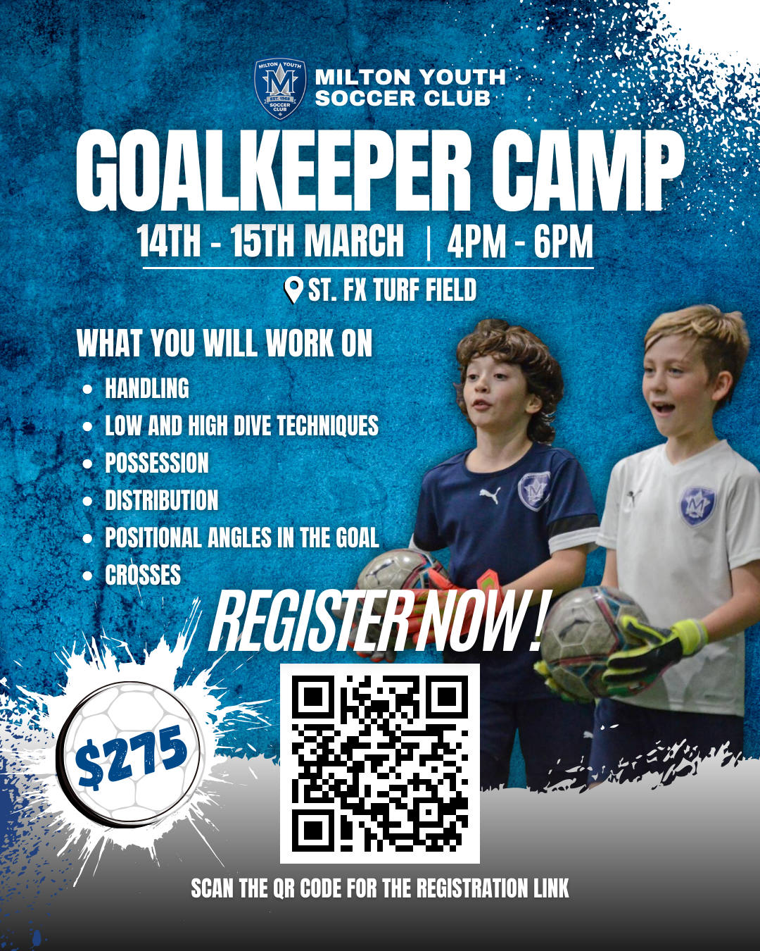 Goalkeeper Camp Coming to Milton Youth Soccer Club this March Break